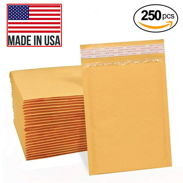6" x 10"  Kraft #0 Bubble-Lined Self-Seal Mailer Envelopes 250 Pc 